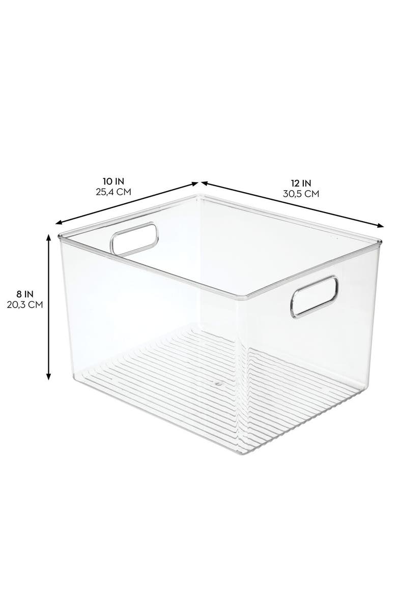 iDesign Storage Bins with Handles - Organize Kitchen, Bathroom, or Home Office - Set of 4 - Clear, Alternate, color,