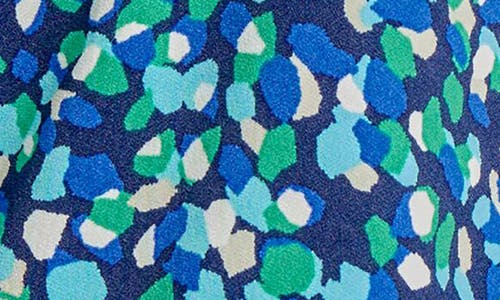 Jones New York Dot Print Keyhole Crepe Top In Pacific Navy Multi