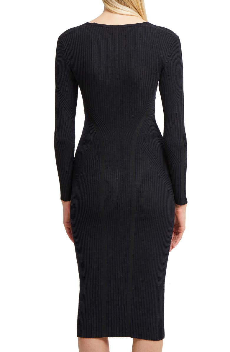 French Connection Simona Long Sleeve Rib Sweater Dress, Alternate, color,