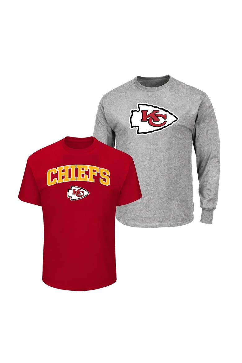 Men's Fanatics  Red/Heather Gray Kansas City Chiefs Big & Tall 2-Pack T-Shirt Set, Main, color, Red