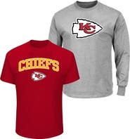 FANATICS Men's Fanatics  Red/Heather Gray Kansas City Chiefs Big & Tall 2-Pack T-Shirt Set