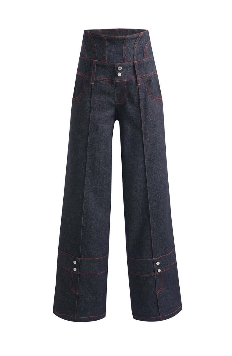 Jendue Harvey Corset Pants, Alternate, color, Deep Blue