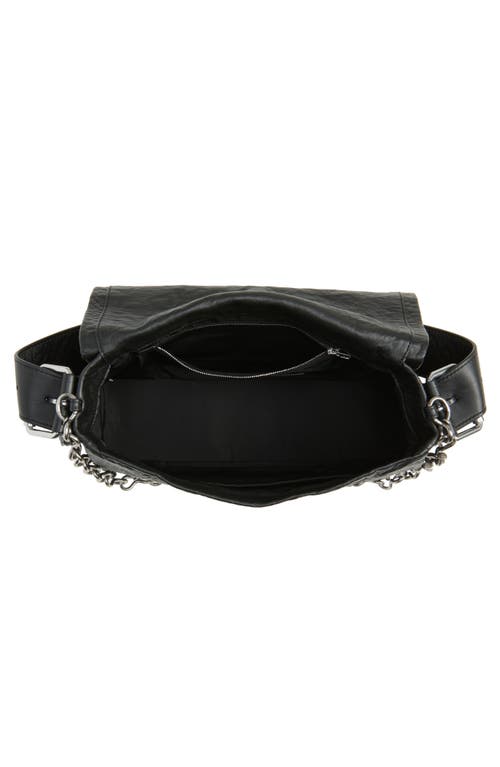 Alexander Wang Medium Ricco Crushed Leather Shoulder Bag In Black