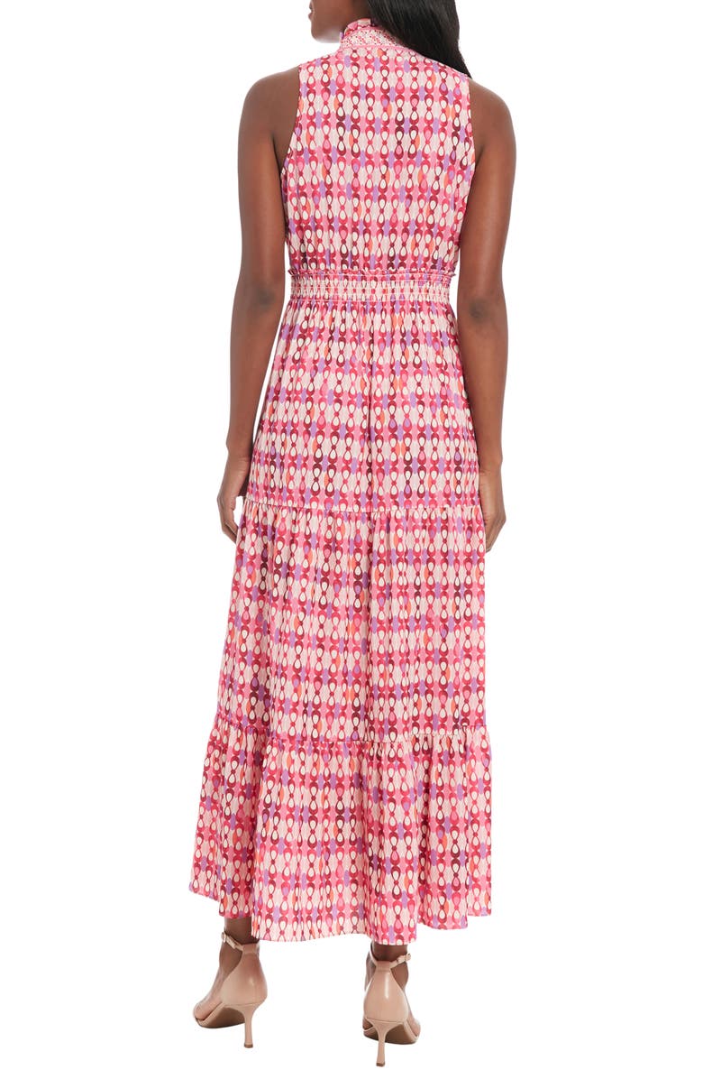 London Times Ruffle Sleeveless Bubble Crepe Maxi Dress, Alternate, color,