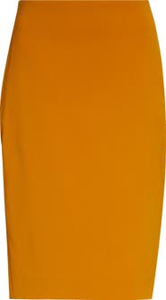 Saint Laurent Stretch Satin Midi Skirt