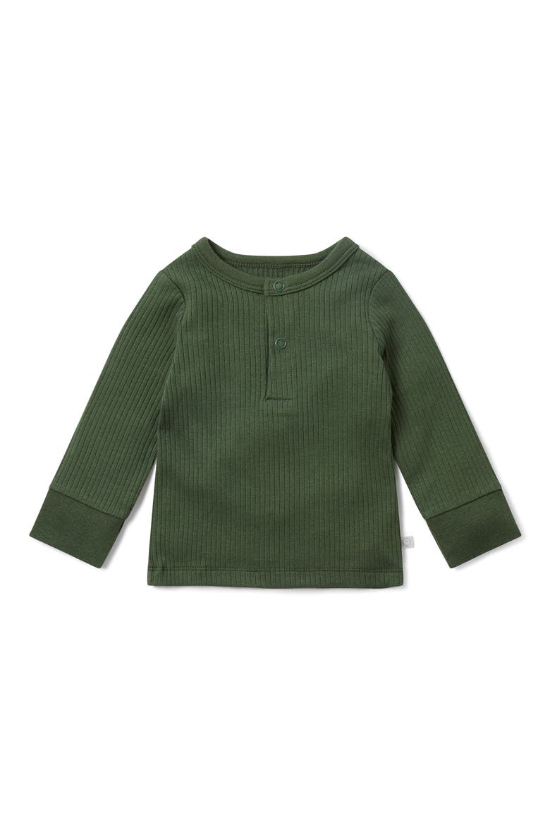 Rib Fitted Two-Piece Pajamas, Alternate, color, RIBBED PINE
