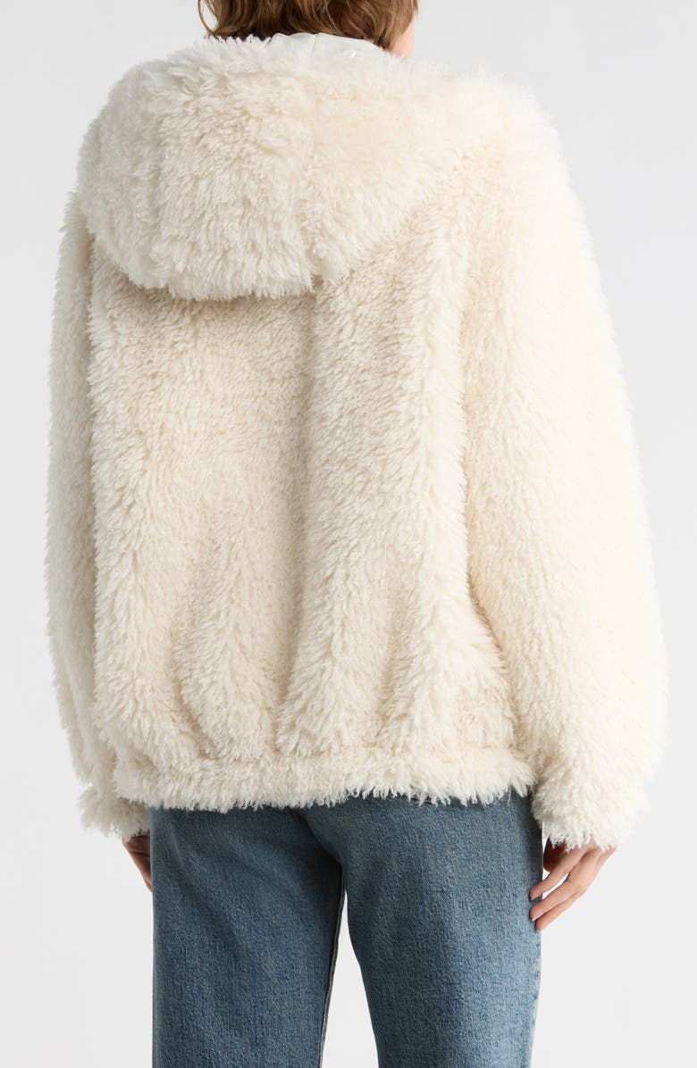 Sam Edelman Teddy Faux Shearling Hooded Jacket, Alternate, color, Ivory