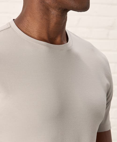 Pact Organic Cotton Luxe Stretch Jersey Slim Crew Neck Tee In Nickel