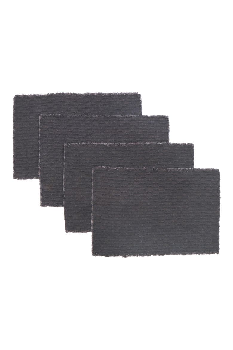 Wren Set of 4 Placemats, Alternate, color, CHARCOAL