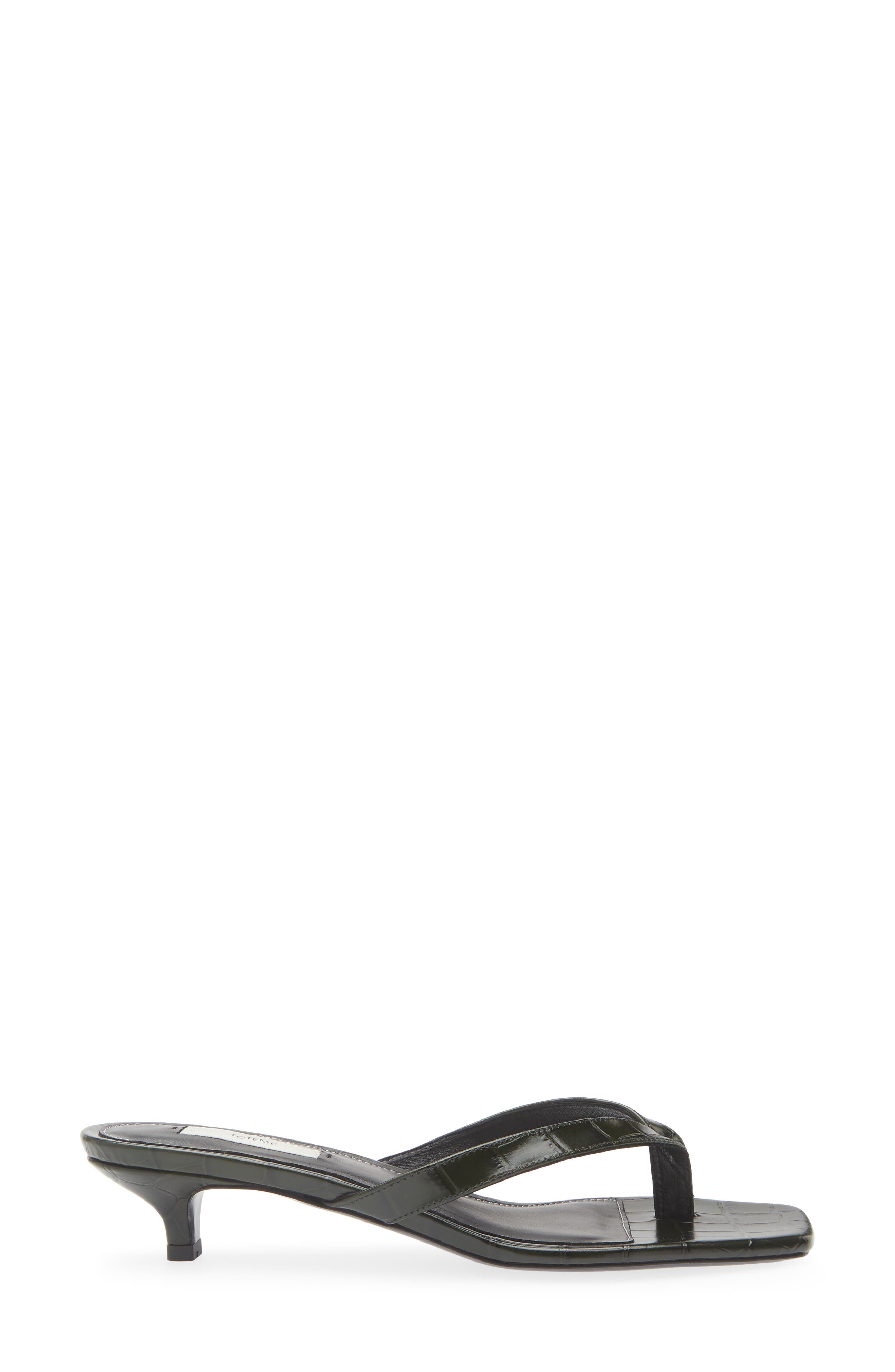 Croc Embossed Kitten Heel Flip Flop, Alternate, color, GREEN