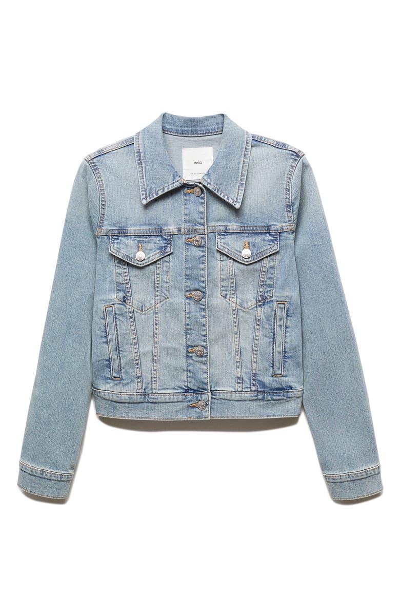 MANGO Crop Denim Jacket, Alternate, color, 