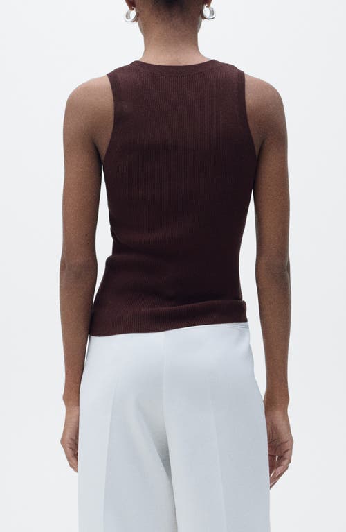 Shop Mango Karl Rib Tank In Chocolate