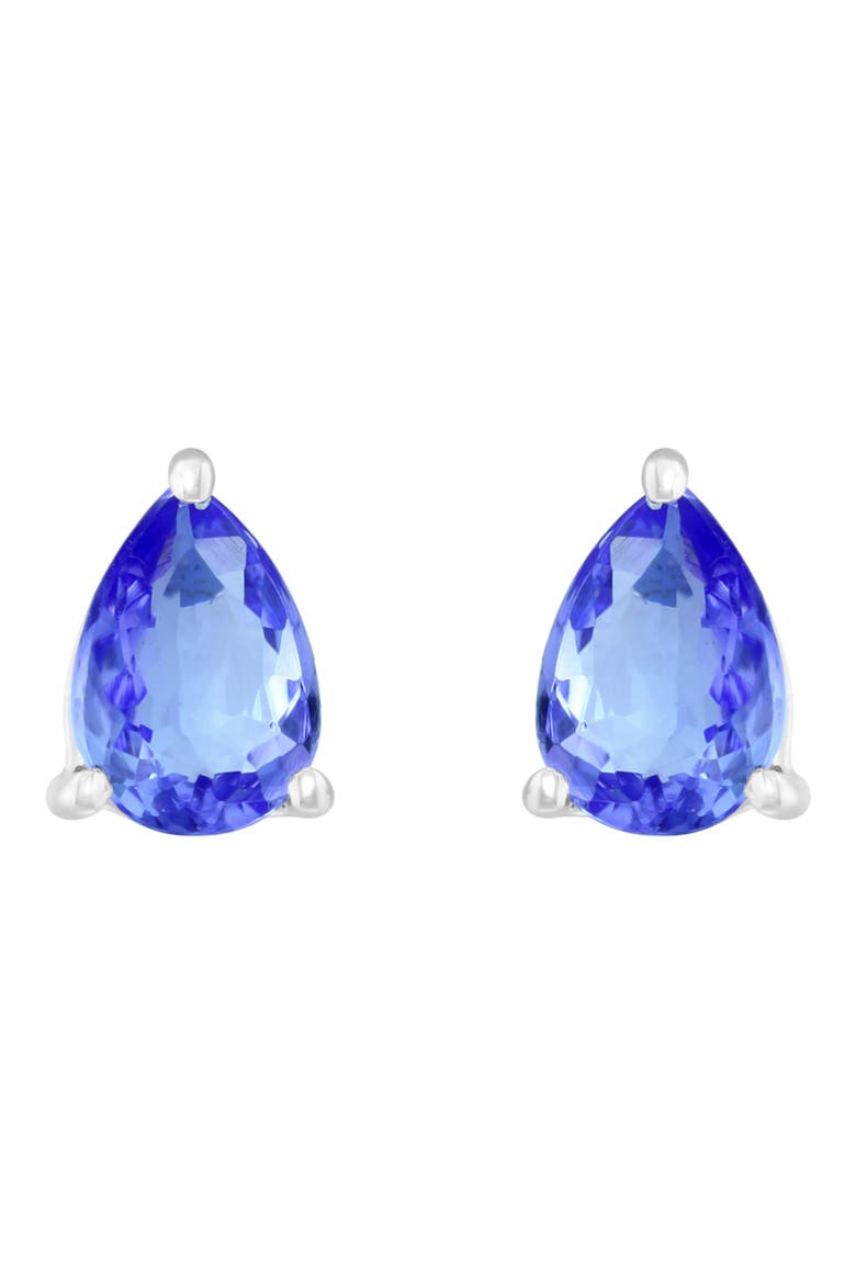 Sterling Silver Pear Cut Tanzanite Stud Earrings, Main, color, PURPLE