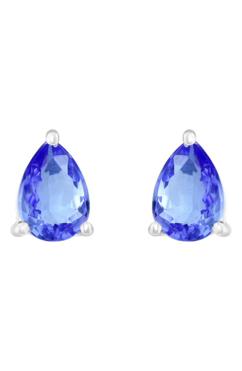 EFFY Sterling Silver Pear Cut Tanzanite Stud Earrings, Main, color, Purple