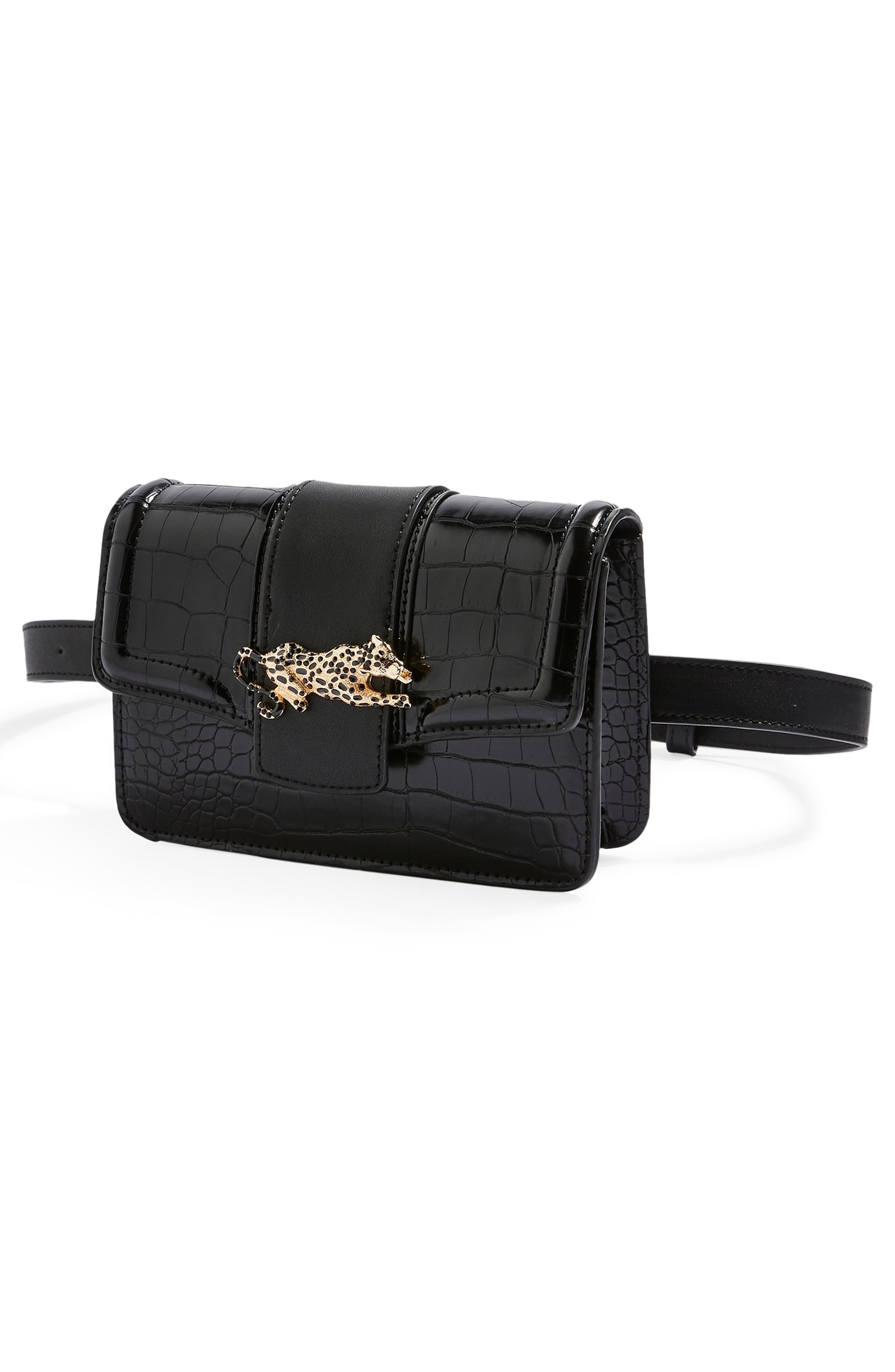 Topshop Cheetah Belt Bag, Alternate, color, 