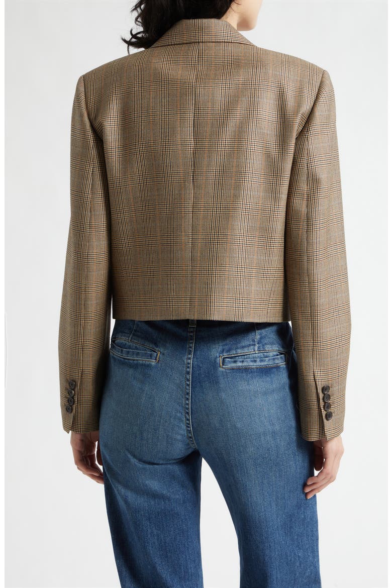 Swan Plaid Single Breasted Wool Blazer, Alternate, color, GLEN TAN
