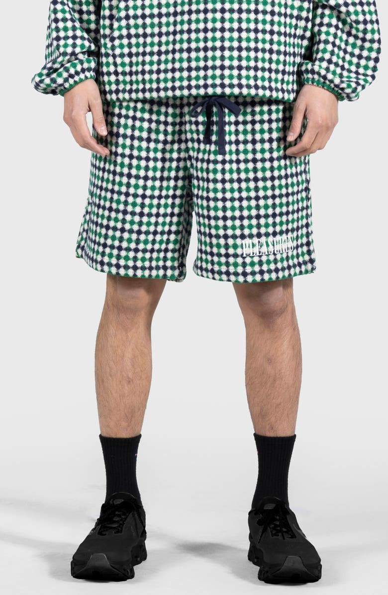 PLEASURES Misquote Diamond Pattern Shorts, Main, color, 