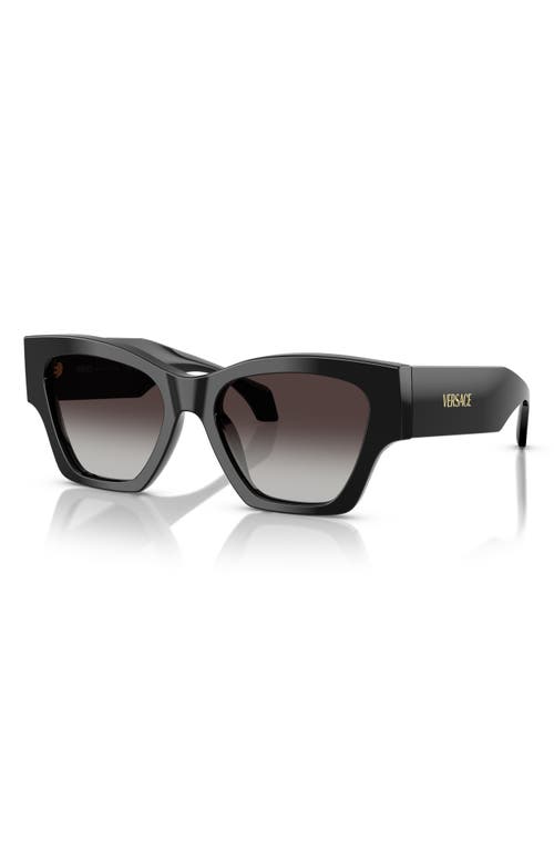 Versace 53mm Gradient Square Sunglasses In Black/grey Gradient