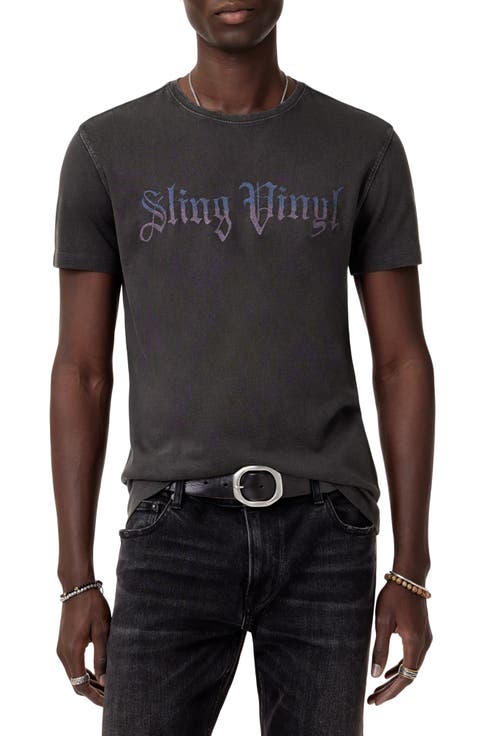 Sling Vinyl Embroidered Organic Cotton T-Shirt