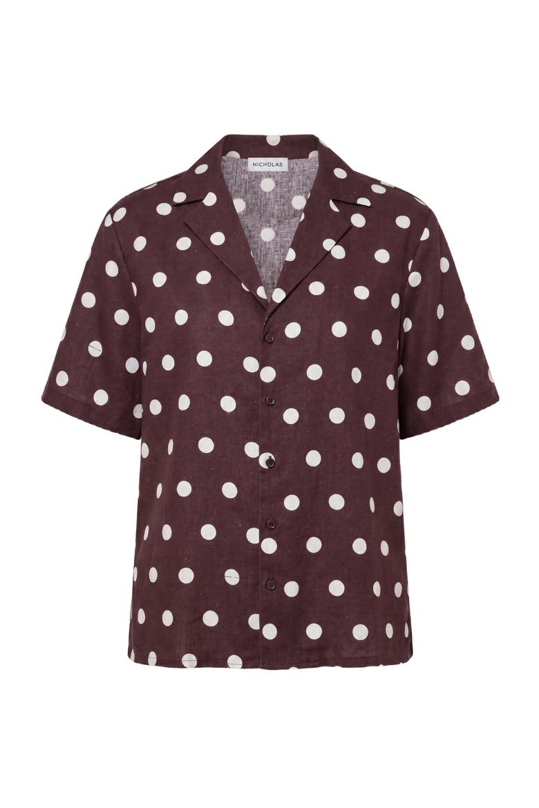 Sonora Shirt, Alternate, color, Espresso / Ivory Polka Dot