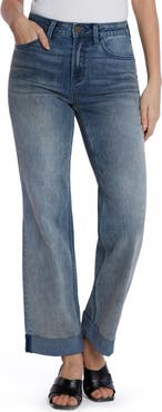 HINT OF BLU High Waist Ankle Wide Leg Boyfriend Jeans