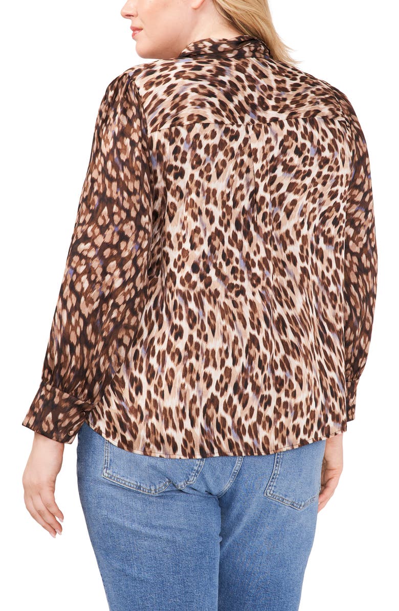 Vince Camuto Leopard Print Button-Up Shirt, Alternate, color,