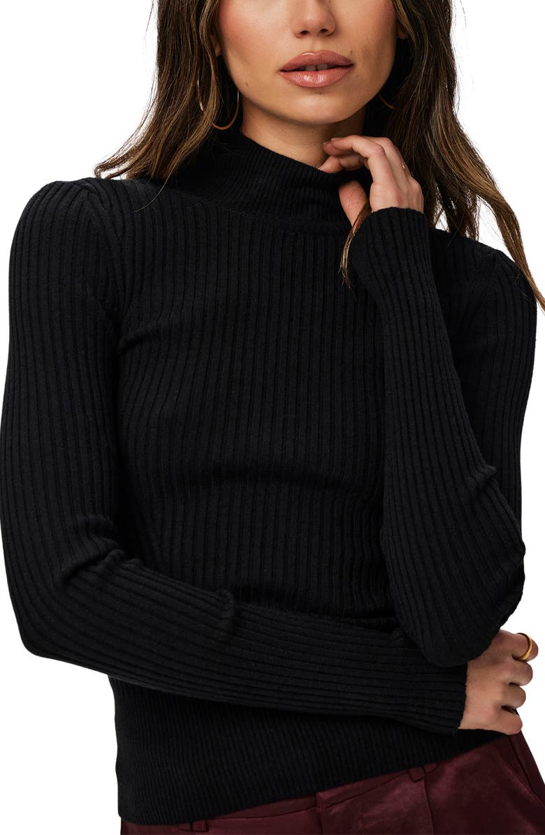 PAIGE Raisa Rib Turtleneck Sweater, Alternate, color, Black