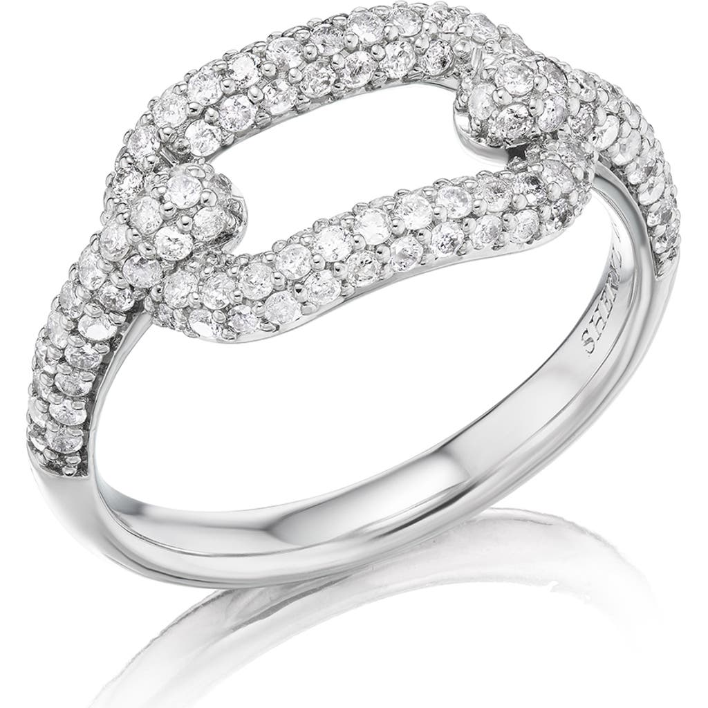 Sheryl Lowe Diamond Paperclip Ring In Metallic