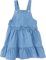 RuffleButts Stretch Denim Overall Jumper Dress