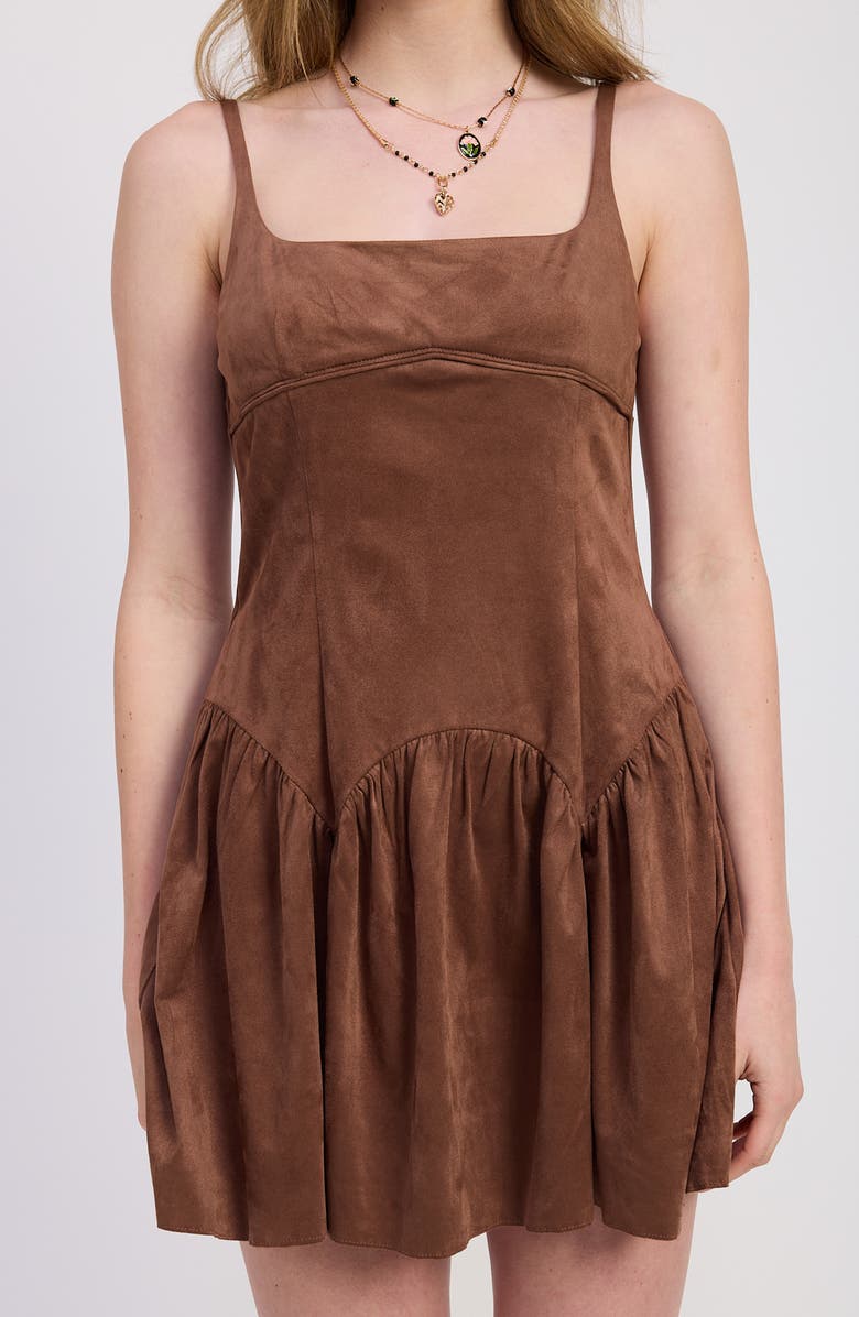 JACQUIE THE LABEL Cordelia Empire Waist Fit & Flare Minidress, Alternate, color, Mocha