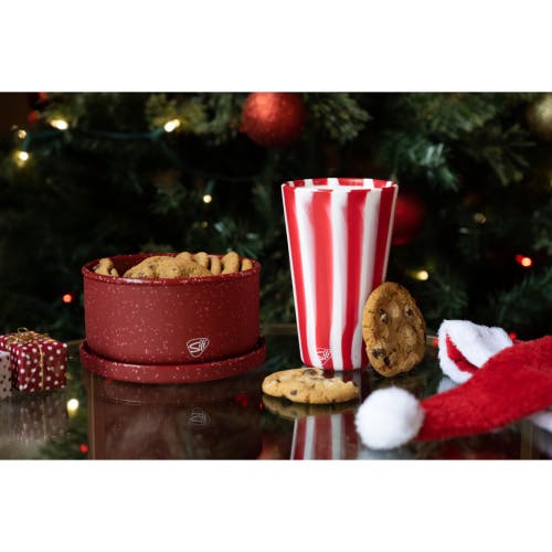 Silipint Silicone 16oz Pint Glasses 4 Pack (2) Peppermint & (2) Poinsettia