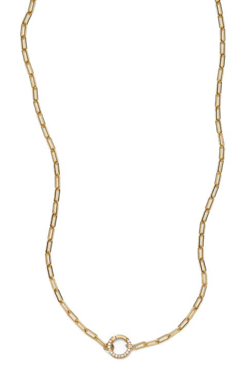 Jude Charm Necklace with CZ Link Lock