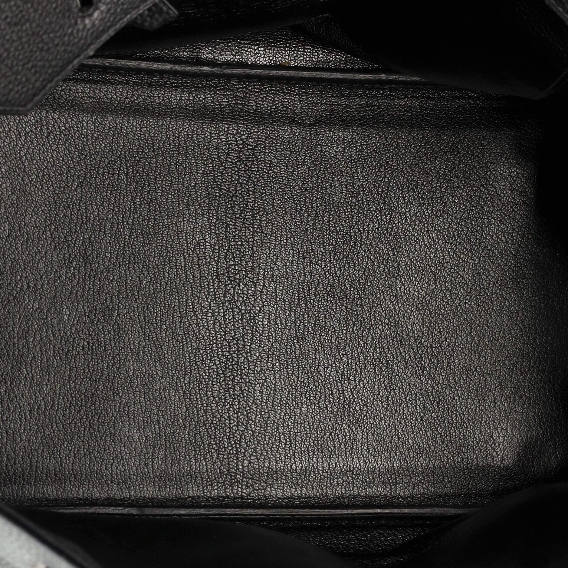 Pre-Owned Hermes Birkin Handbag Black Clemence with Palladium Hardware 35, Alternate, color, Noir