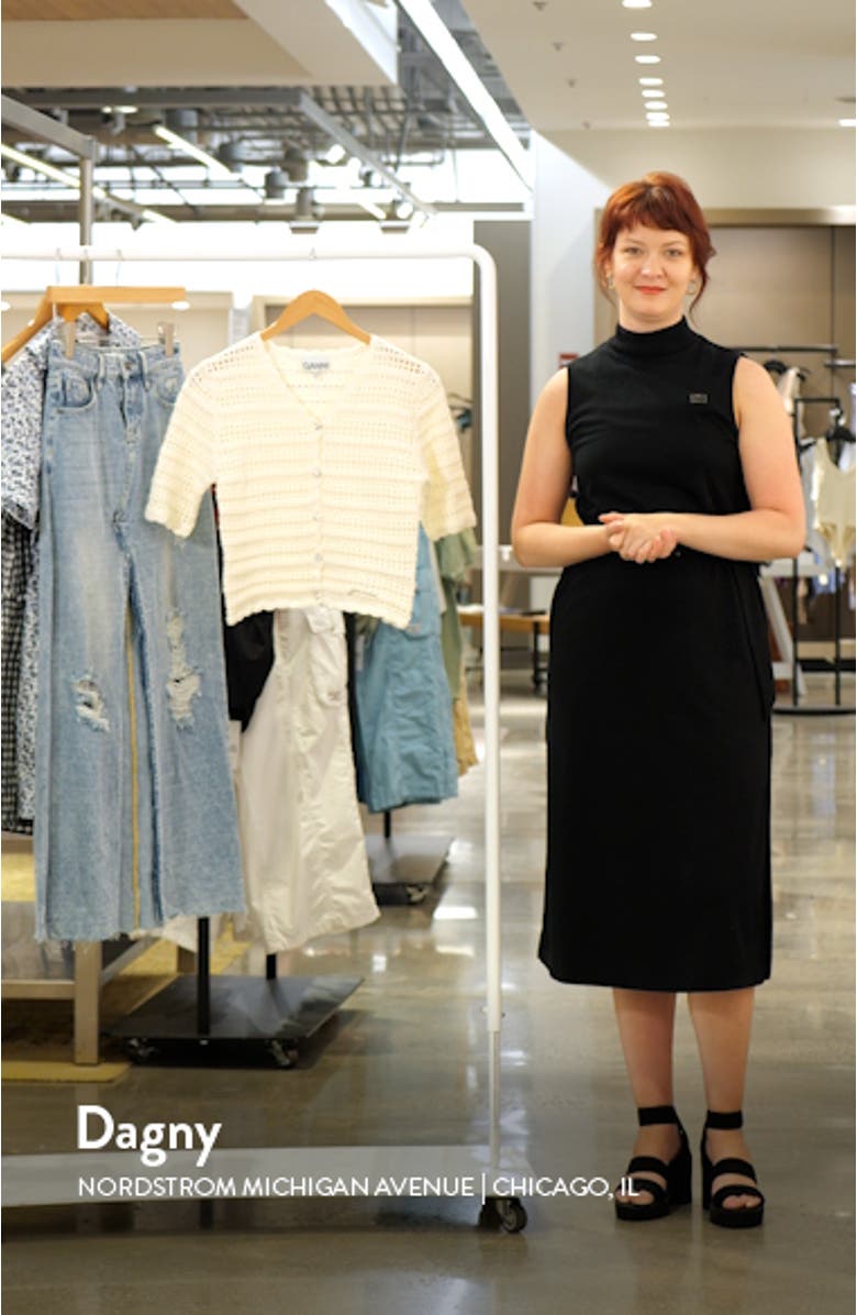 Crop Pointelle Organic Cotton Cardigan, sales video thumbnail