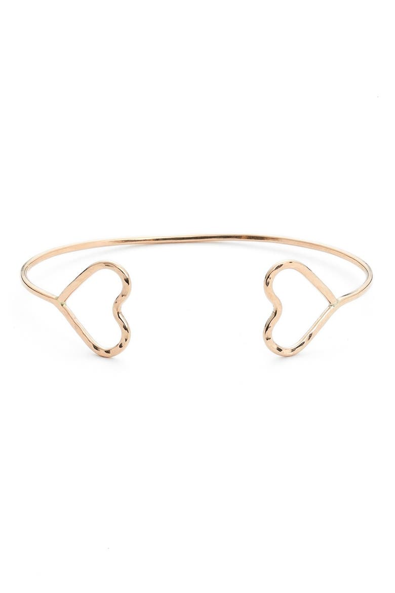 14k-Gold Fill Open Heart Cuff Bracelet, Main, color, GOLD