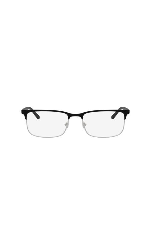 Brooks Brothers 55mm Rectangle Optical Glasses In Black