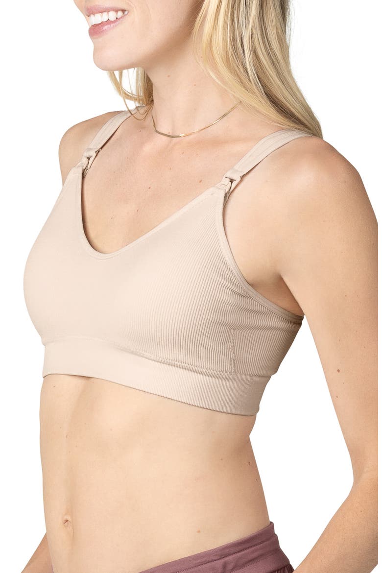 Mia Maternity & Nursing Lounge Bra- Fits Sizes 30B-44D, Alternate, color, STONE