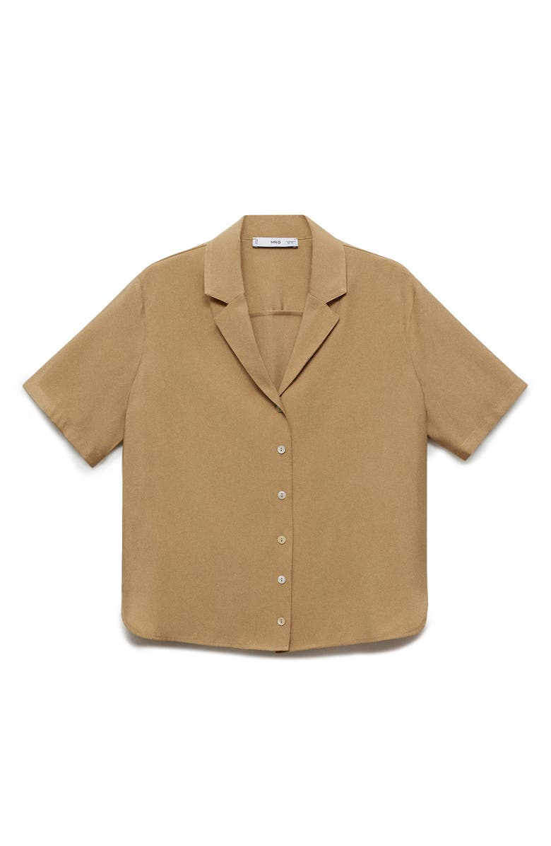 MANGO Short Sleeve Satin Camp Shirt, Alternate, color,
