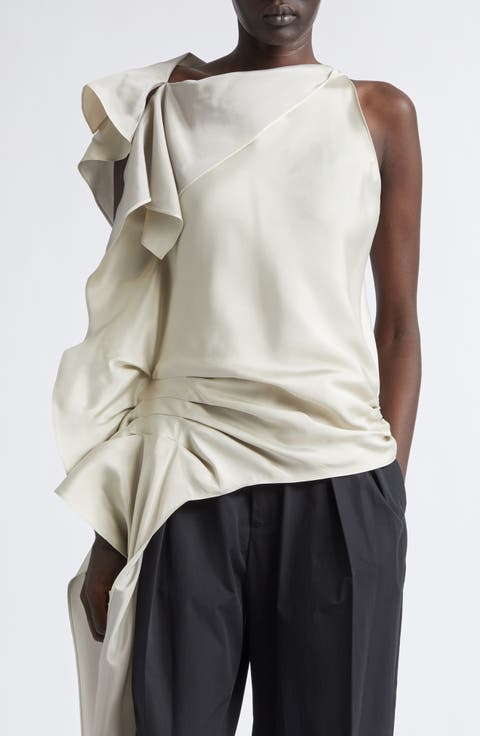 Elif Two Tone Viscose & Silk Top
