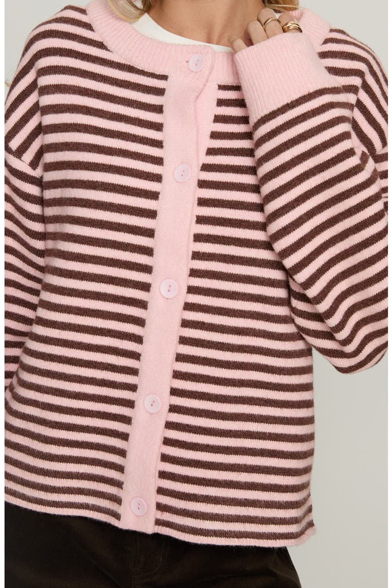 Darnelle Stripe Cardigan, Alternate, color, PINK STRIPE
