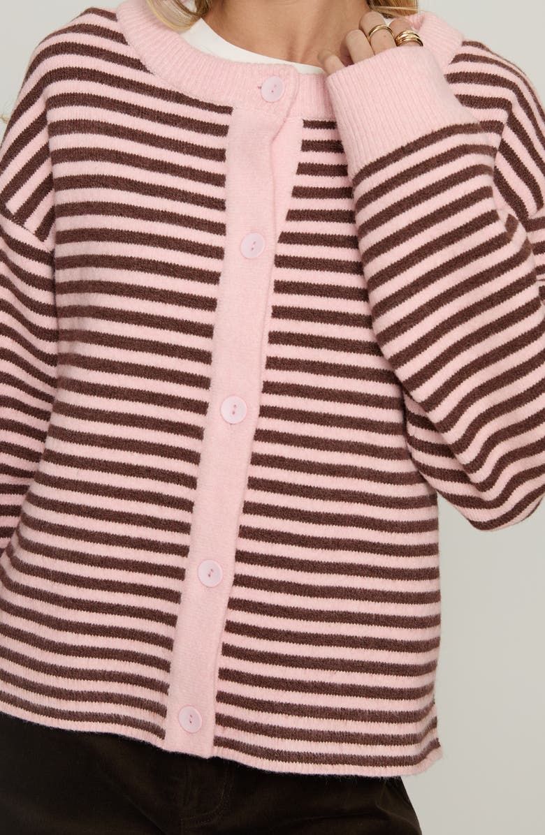 Princess Polly Darnelle Stripe Cardigan, Alternate, color, Pink Stripe