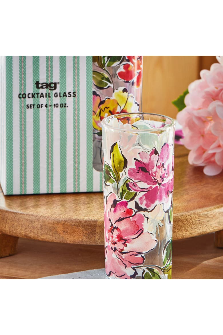 In Bloom Drinks Glass S/4 Multi Glass Spring, Alternate, color, Clear
