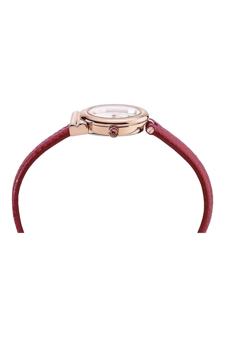 Gancini Slim Leather Strap Watch, 22mm, Alternate, color, ROSEGOLD