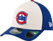 New Era Men's New Era White/Royal Chicago Cubs Player Replica 39THIRTY M-Crown Flex Hat