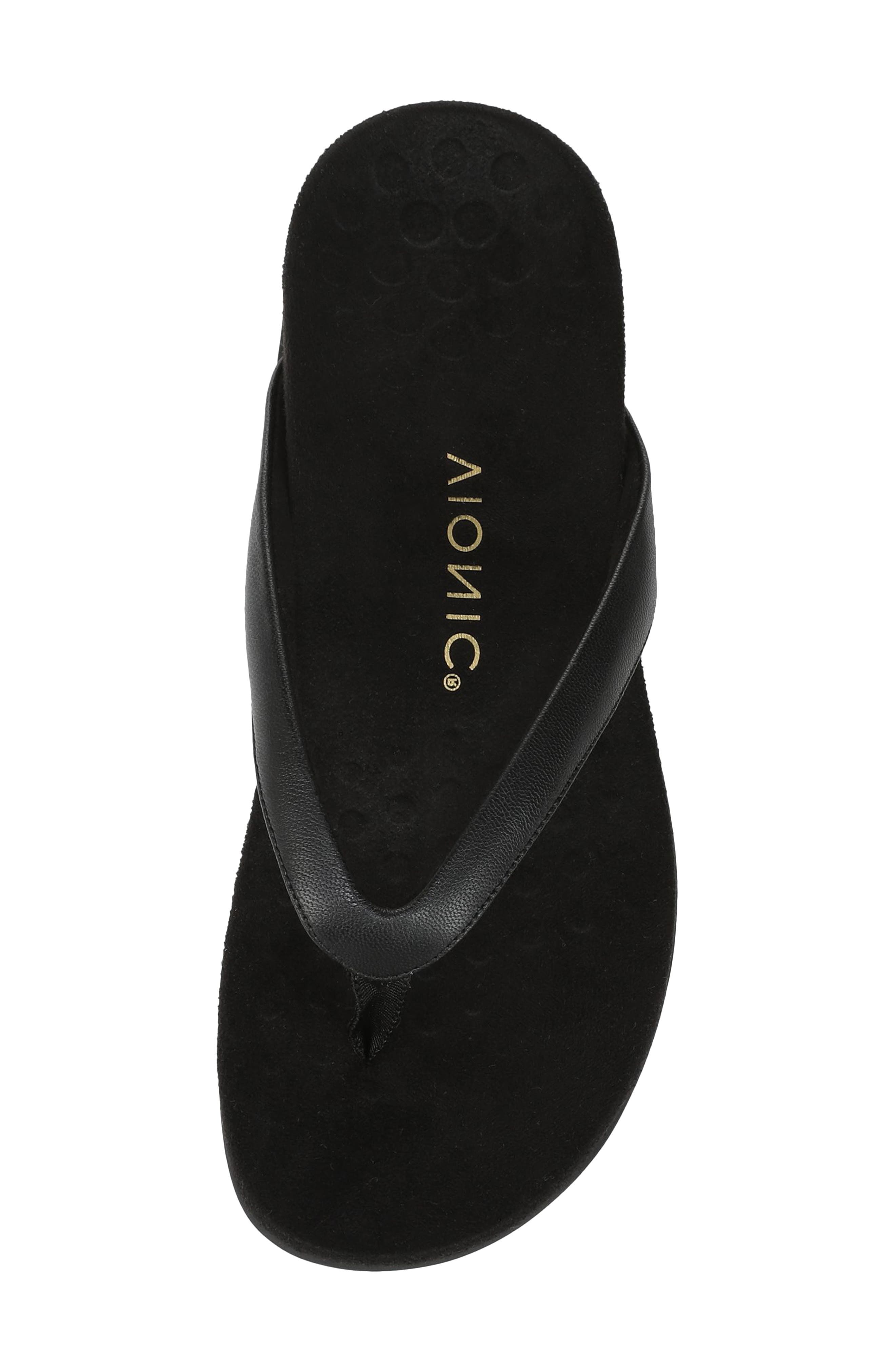 Vionic Dillon Flip Flop, Alternate, color, Black Leather