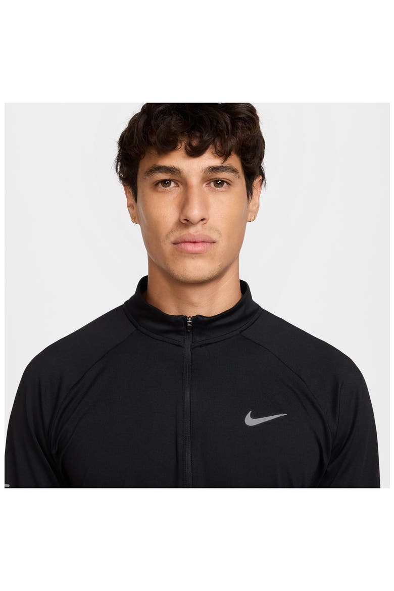 Dri-FIT Stride Half Zip Running Top, Alternate, color, 010 BLACK/REFSIL