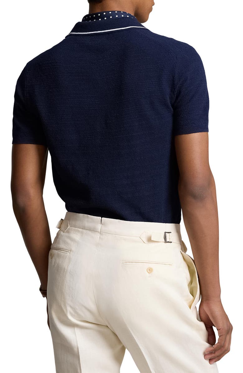 Polo Ralph Lauren Johnny Collar Cotton & Linen Polo Sweater, Alternate, color, 