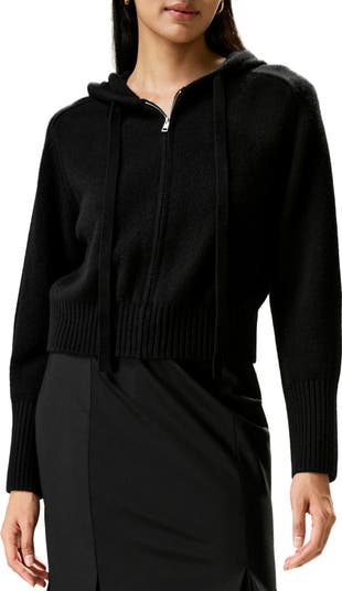 Lilysilk Short Zip-Up Wool Cashmere Hoodie | Nordstrom