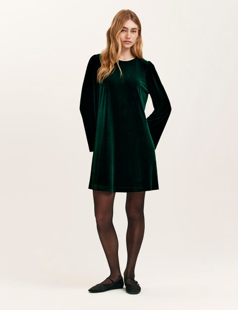 Hattie Velvet Round Neck Short Dress