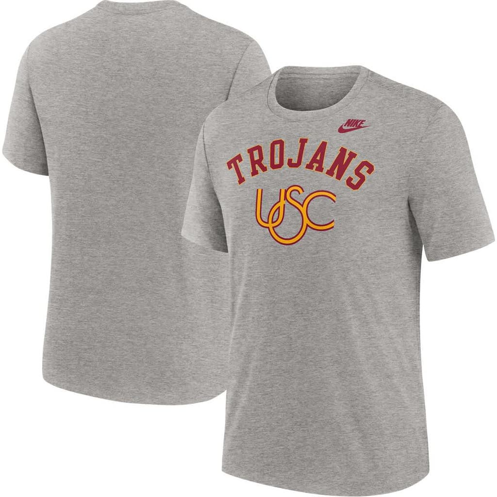 Nike Heather Gray Usc Trojans Legacy Arch Tri-blend T-shirt